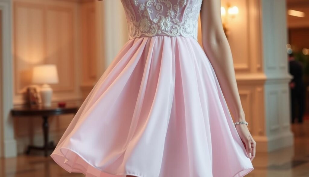 Dress pesta pendek model A-line